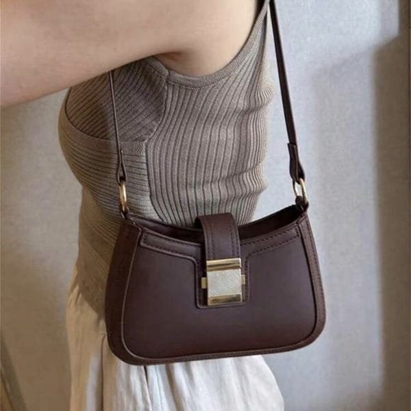 Sac à bandoulière décontracté de qualité premium, couleur unie rétro, polyvalent et adapté pour les déplacements quotidiens