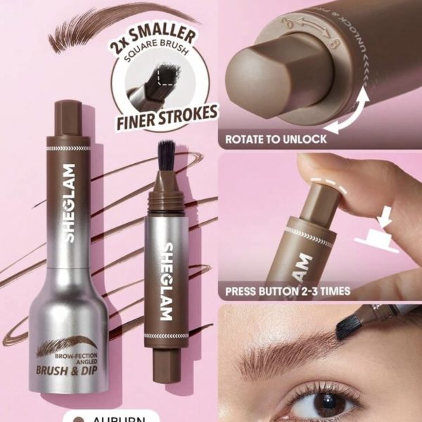 SHEGLAM Pinceau Biseauté Pour Sourcils Et Traits Ressemblant à Des Poils Auburn Eyeborw Liquide Eyeborw Gel Pen Facile à Colorer Longue DuréE SéChage Rapide Mise En Forme Naturelle Contour Remplissage Maquillage Des Sourcils PâQues FêTe Des MèRes Remise De DiplôMe Anniversaire Vacances Printemps ÉTé Y2K Fantaisie Mode Maquillage CosméTique FêTe Plage Voyage Camping ExtéRieur ÉCole Campus Voyage Festivals DéCor Cadeau PréSent Rose Fille Cosplay Meilleur Couleur Charme Ambiance