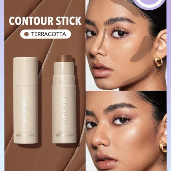 SHEGLAM Snatch 'N' Define Stick-Terracotta Cream Contour Stick Longue Tenue Hautement Pigmenté RéSistant à La Transpiration Bronzeur Sculptant LéGer Lisse Contour Naturel Maquillage Du Visage  FêTe De NoëL Contour & Bronzer PâQues FêTe Des MèRes Remise De DiplôMe Anniversaire Vacances Printemps ÉTé Y2K Fantaisie Mode Maquillage CosméTique FêTe Plage Voyage Camping ExtéRieur ÉCole Campus Voyage Festivals DéCor Cadeau PréSent Rose Fille Cosplay Meilleur Couleur Charme Ambiance