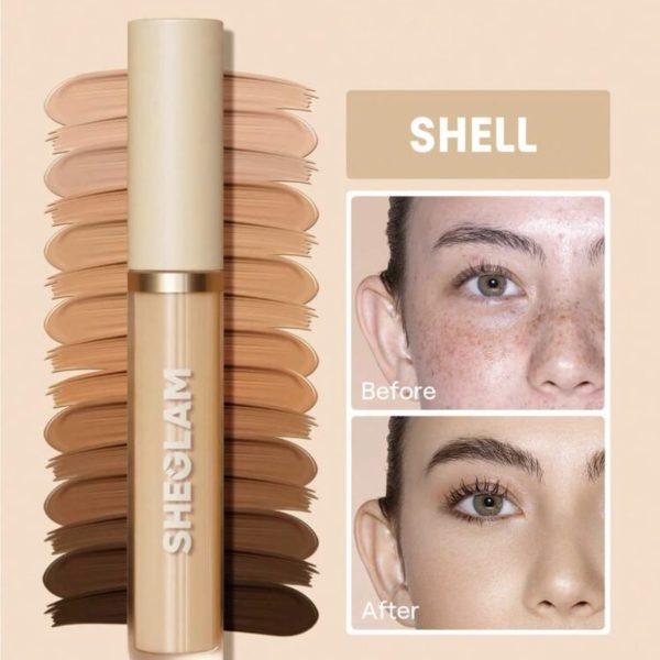 SHEGLAM Like Magic 12Hr Full Coverage Concealer-Shell Matte Liquid Concealer Correcteur De Couleur éClaircissant Longue DuréE Anti-Cernes Hydratant Longue DuréE Toute La JournéE Et Sans Poids Anti-Cernes  NoëL Hiver PâQues FêTe Des MèRes Remise De DiplôMe Anniversaire Vacances Printemps ÉTé Y2K Fantaisie Mode Maquillage CosméTique FêTe Plage Voyage Camping ExtéRieur ÉCole Campus Voyage Festivals DéCor Cadeau PréSent Rose Fille Cosplay Meilleur Couleur Charme Ambiance
