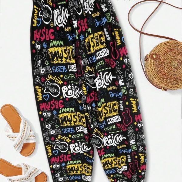 SHEIN MOOSTA Pantalon avec imprimé