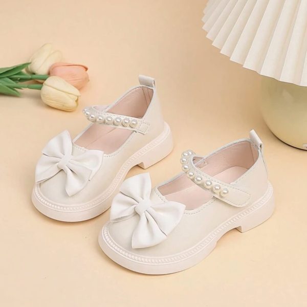 Nouvelles arrivages d'automne Chaussures  pour filles, chaussures de princesse avec nœud papillon, mocassins bébé à enfiler, chaussures casual