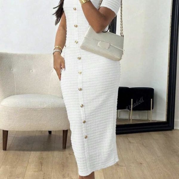 Robe à manches courtes pour dames, idéale pour les sorties d'été, les festivals de musique et les trajets quotidiens