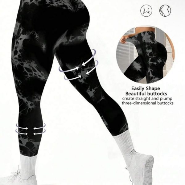 Seamluxe SHEIN Sport Leggings De Sport À Motif De Tie-dye Pour Femme
