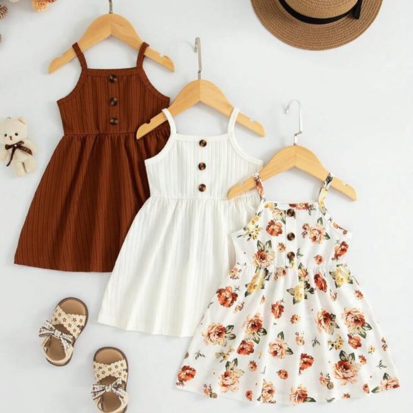 3 pièces Ensemble robe à bretelles