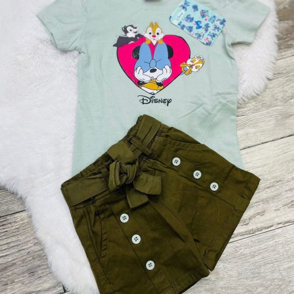 Ensemble 2 pièces fillettes vert