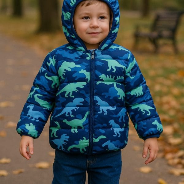 Doudoune veste Dinosaures hiver enfant