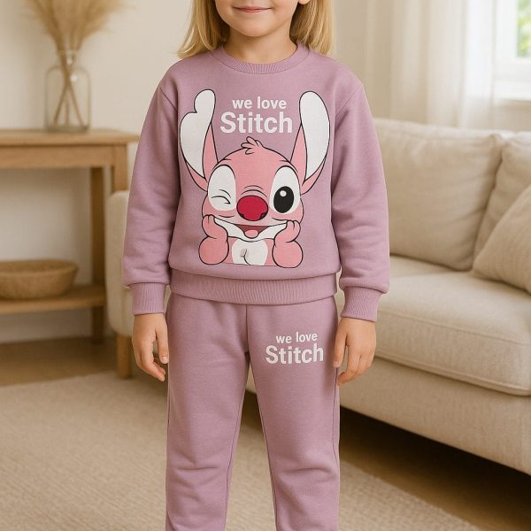 Jogging fille stitch Violet