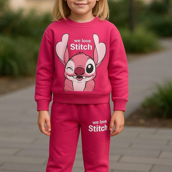 Jogging fille stitch Violet