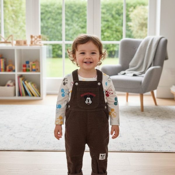 Salopette bébé george pour enfants Mikey Velours Marron