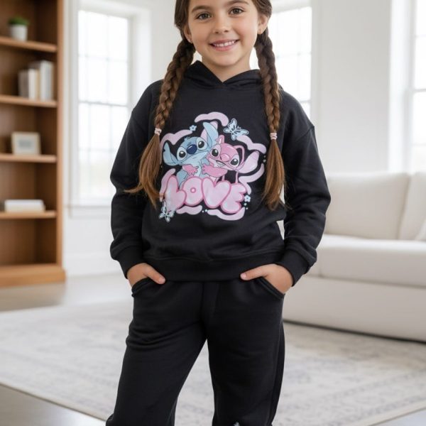 Jogging fille stitch Noir