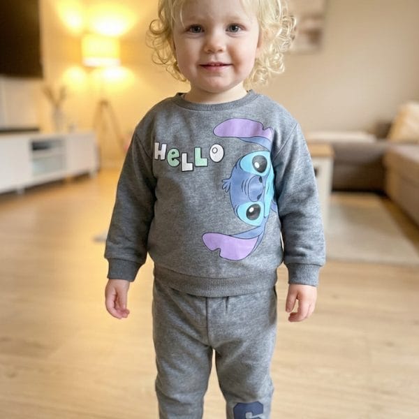 Ensemble Fille Stitch gris