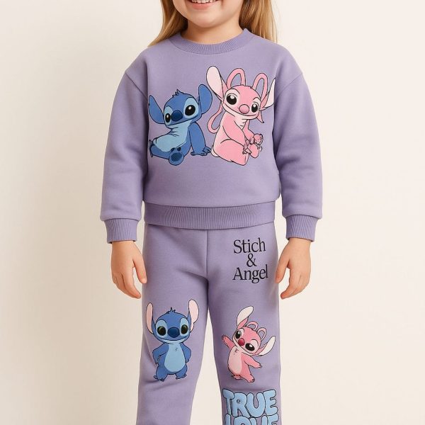 Jogging fille stitch Violet