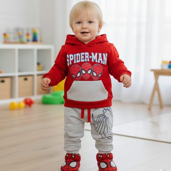 Ensemble a capuche petit enfant Spiderman Rouge et Blanc