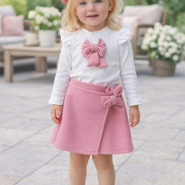 3pcs Ensemble fillette Pull Jupe et beret