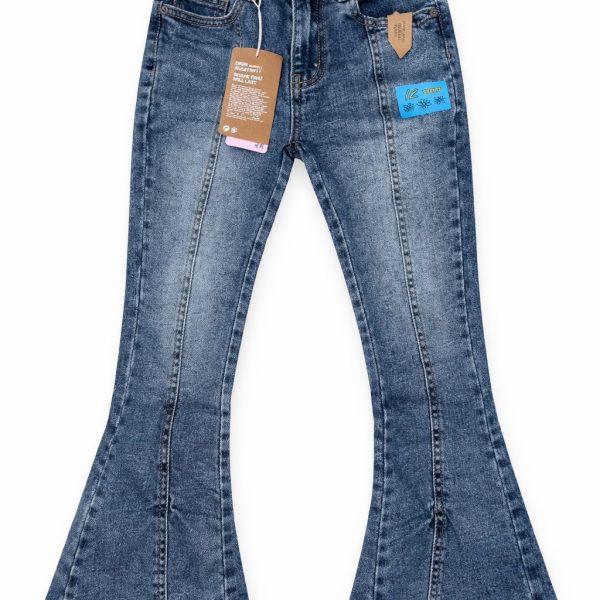 Pantalon Jean Fille Évasé Bleu Denim – Coupe Confort Enfant