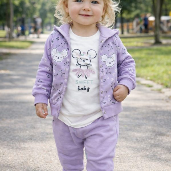 Ensemble 3pcs Fillettes : pull , veste , pantalon