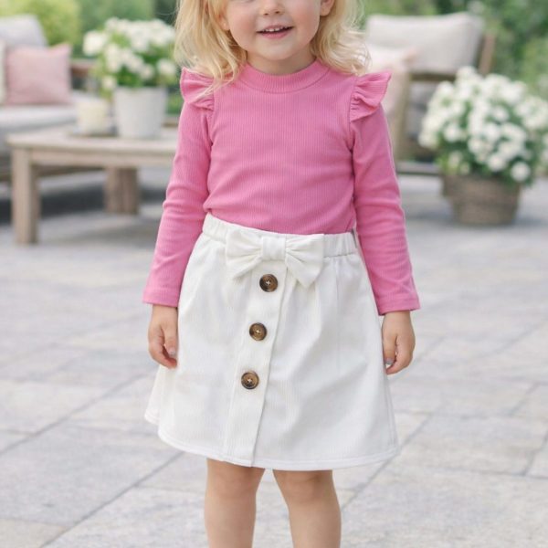 3pcs Ensemble fillette Pull, Jupe et bandeau