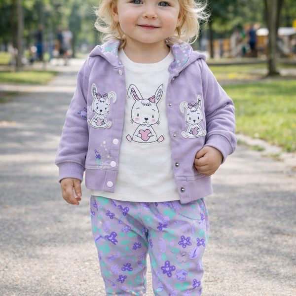 Ensemble 3pcs Fillettes : pull , veste , pantalon