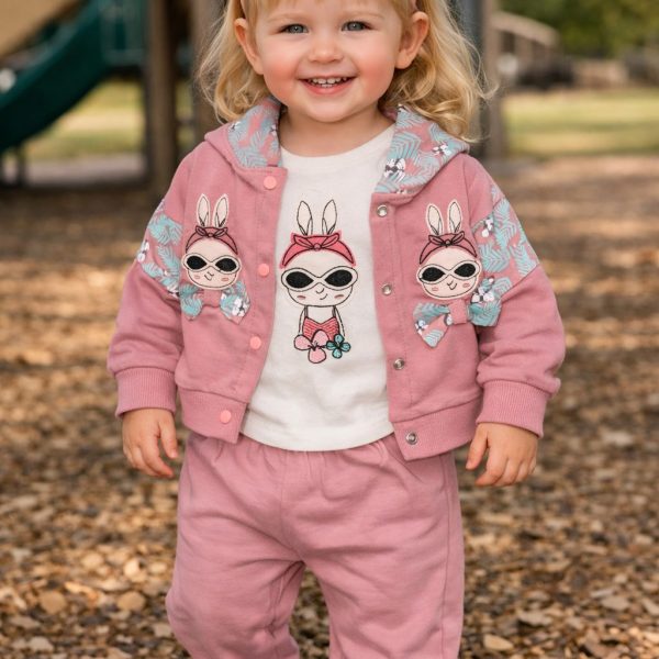 Ensemble 3pcs Fillettes : pull , veste , pantalon