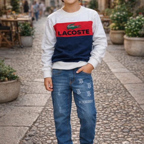 2pcs Pull Lacoste + Jean BURBERRY