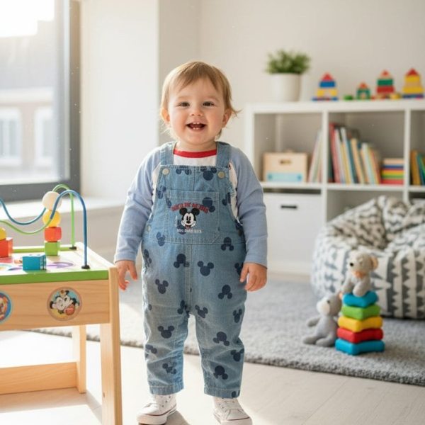 Salopette bébé george pour enfants Mikey Bleu Jean