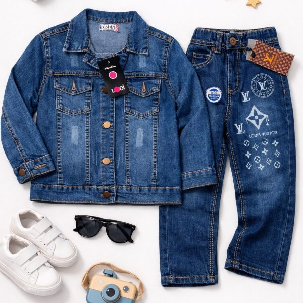 2pcs chemise jean + Jean bleu Louis vuitton