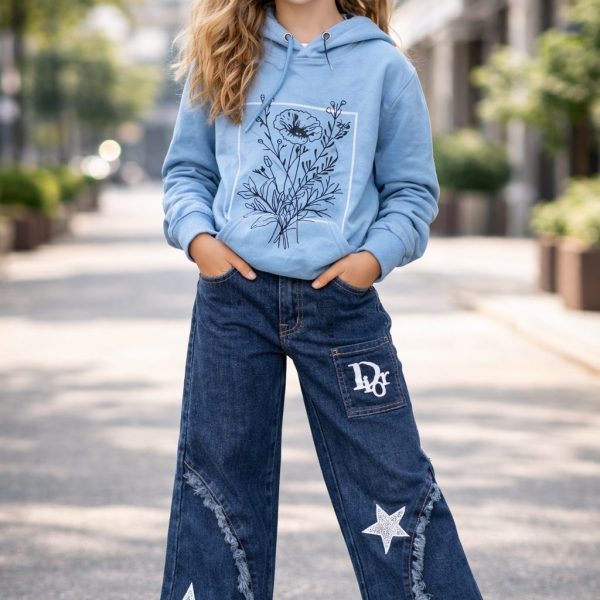 2pcs sweat primark  + Jean bleu dior