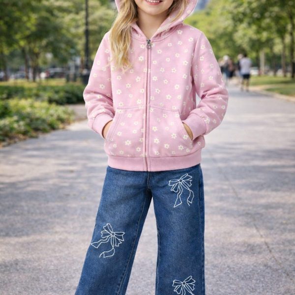 2pcs VESTE + Jean bleu BERSHKA