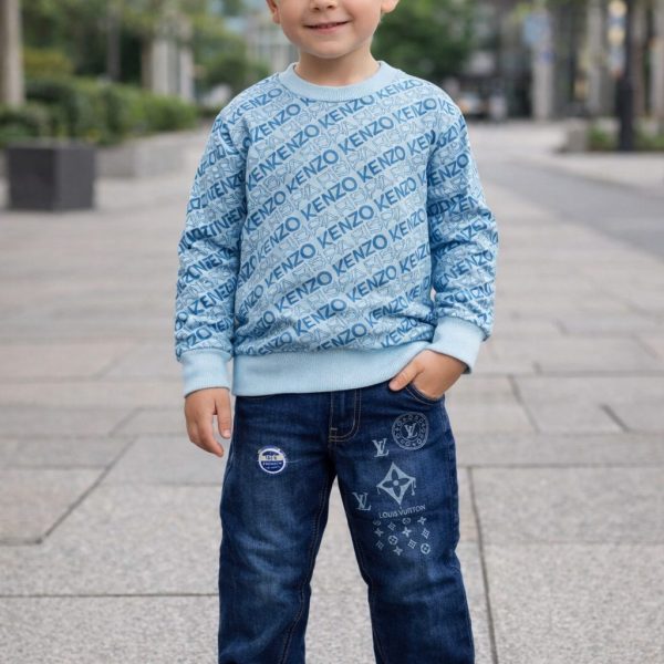 2pcs Pull Kenzo + Jean bleu LV