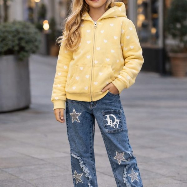 2pcs veste + Jean bleu dior