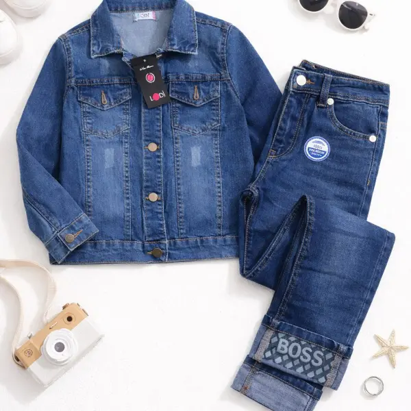 2pcs chemise jean + Jean bleu boss