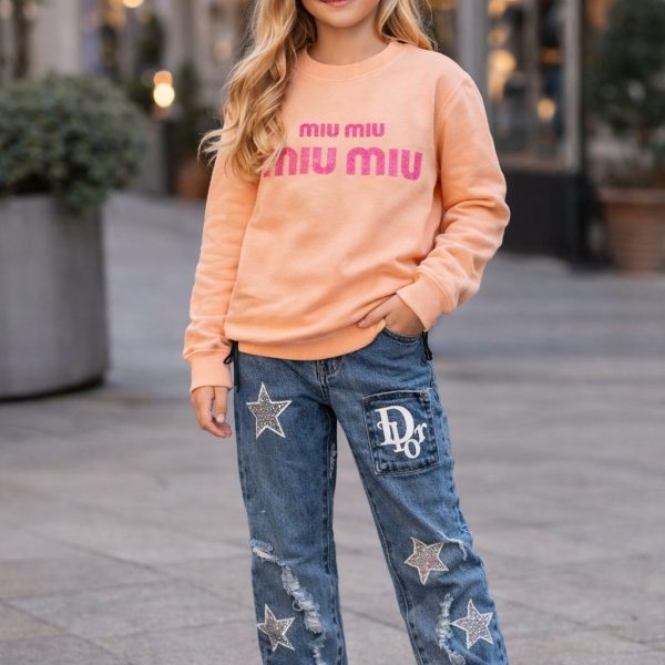2pcs pull miu miu + Jean bleu dior
