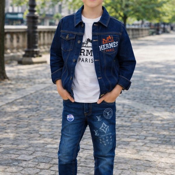 3pcs chemise et t-shirt + Pantalon jean LV