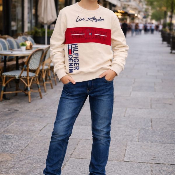 2pcs Pull tommy Hilfigher + Jean bleu LV