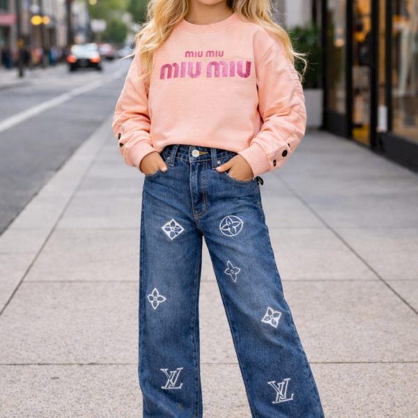 2pcs Pull miu miu + Jean bleu LV