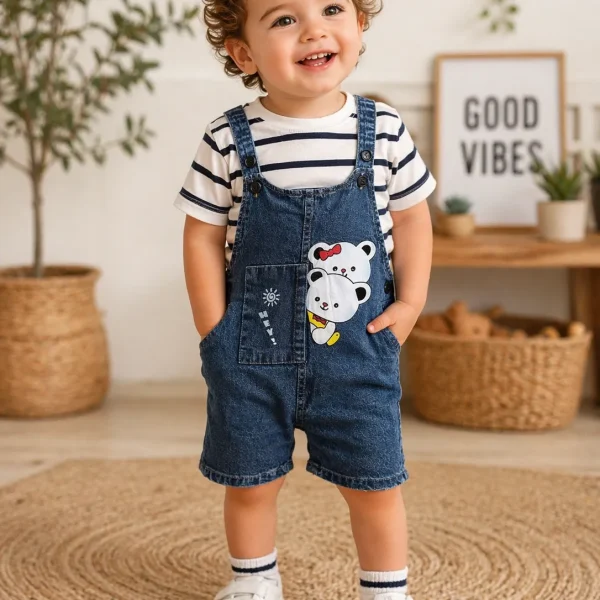 salopette jean avec t-shirt