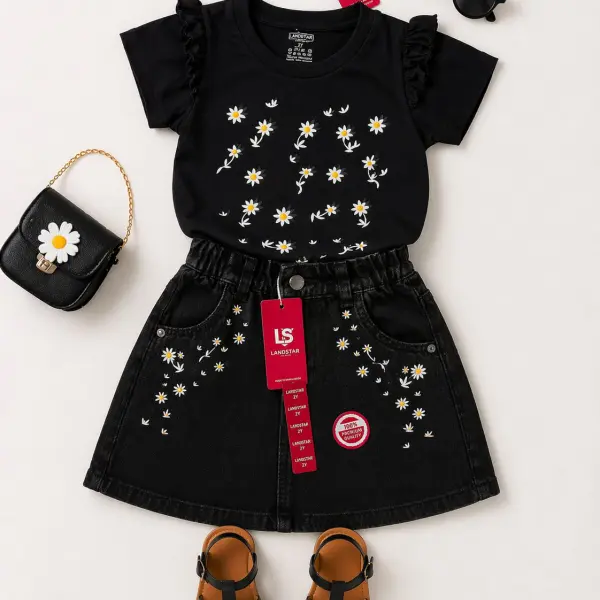 Ensemble fille pull + jupe jean Kiabi