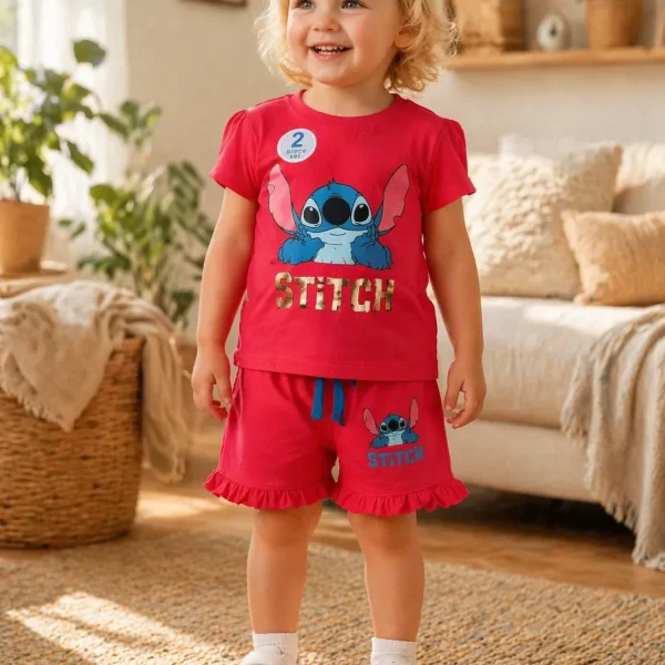 Ensemble stitch demi manche et short