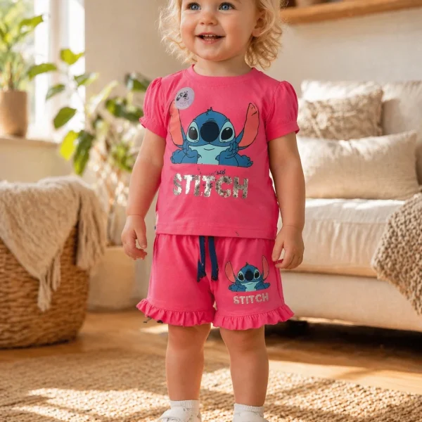 Ensemble stitch demi manche et short