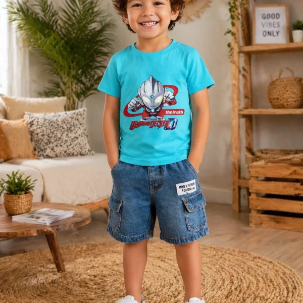 Ensemble enfant t shirt et short jean