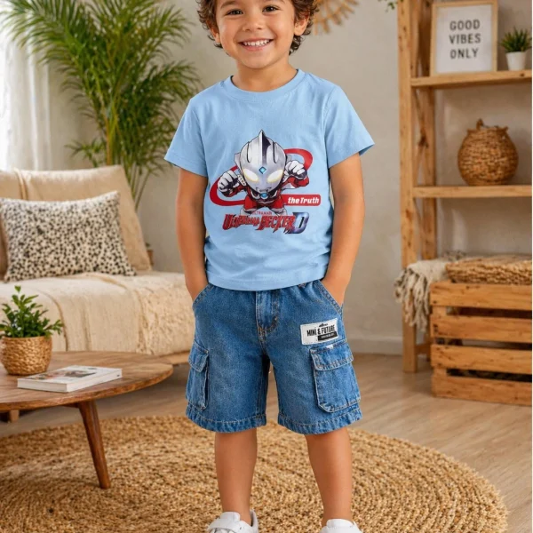 Ensemble enfant t shirt et short jean