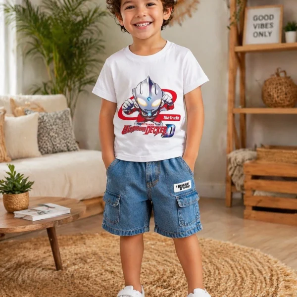 Ensemble enfant t shirt et short jean