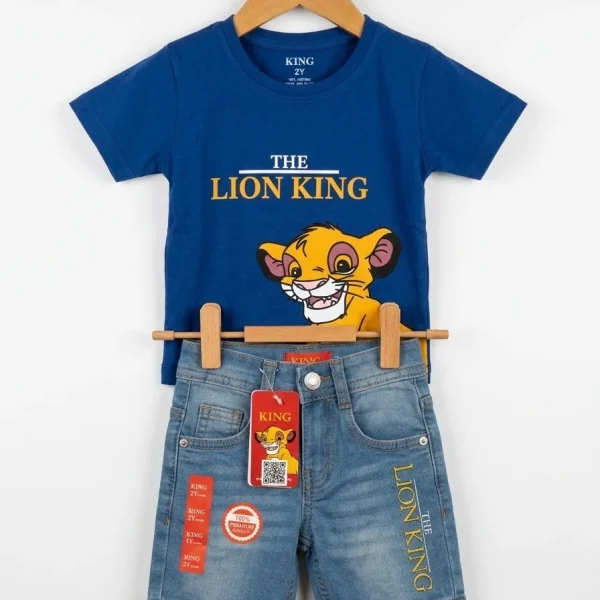 Ensemble LION KING short en jean + t-shirt coton