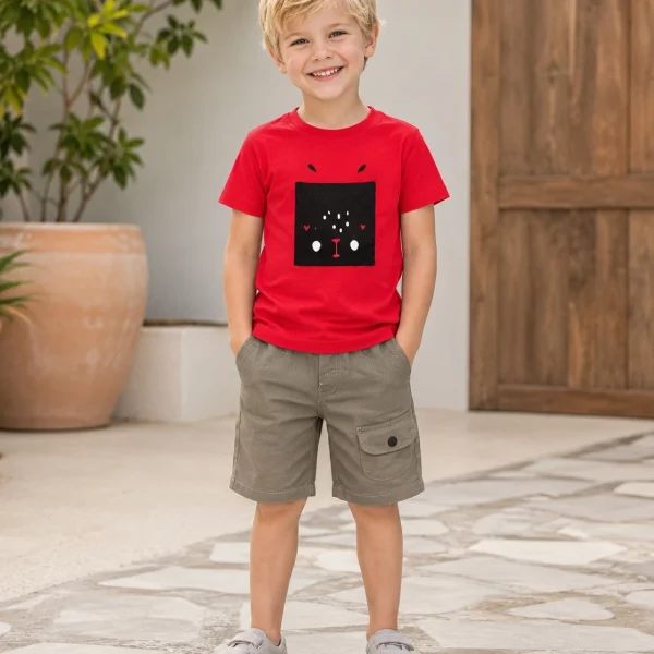 Ensemble Zara T-shirt et short toile 5 poches