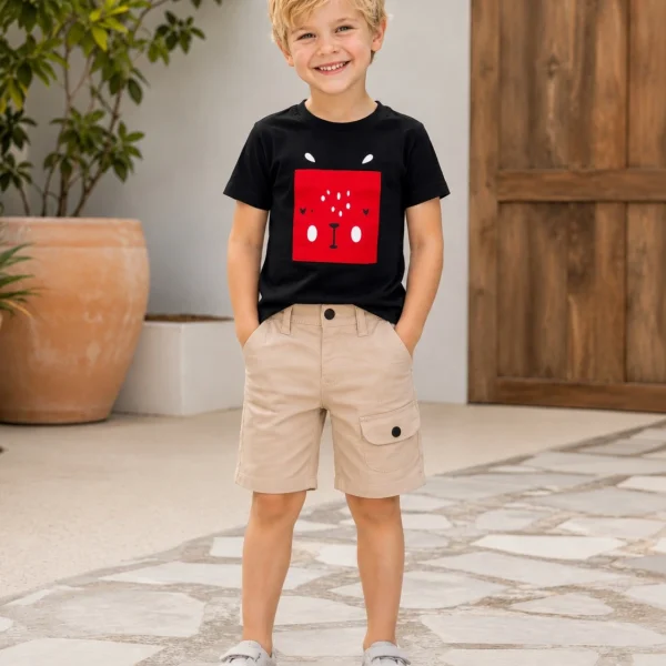 Ensemble Zara T-shirt et short toile 5 poches