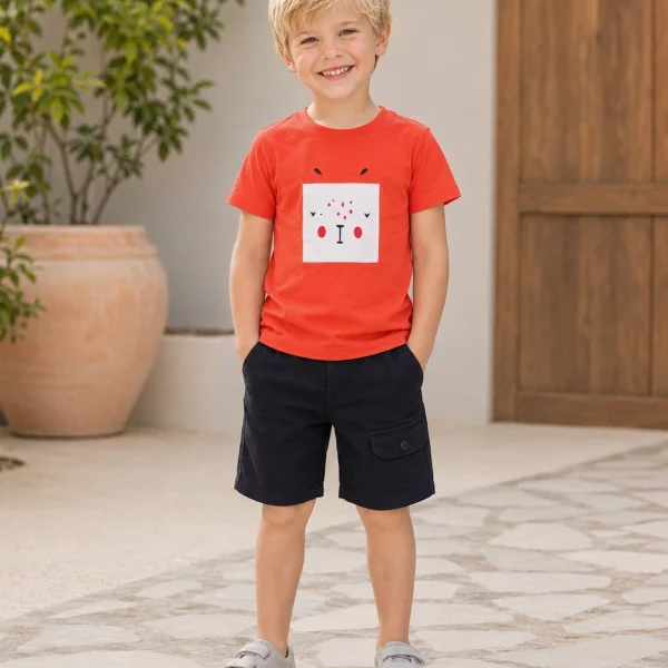 Ensemble Zara T-shirt et short toile 5 poches