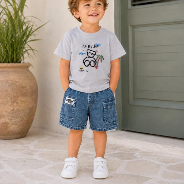 Ensemble enfant t shirt et short jean