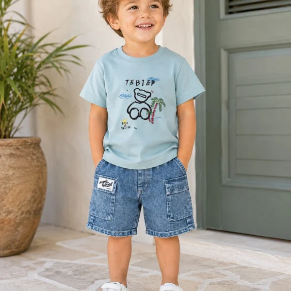 Ensemble enfant t shirt et short jean